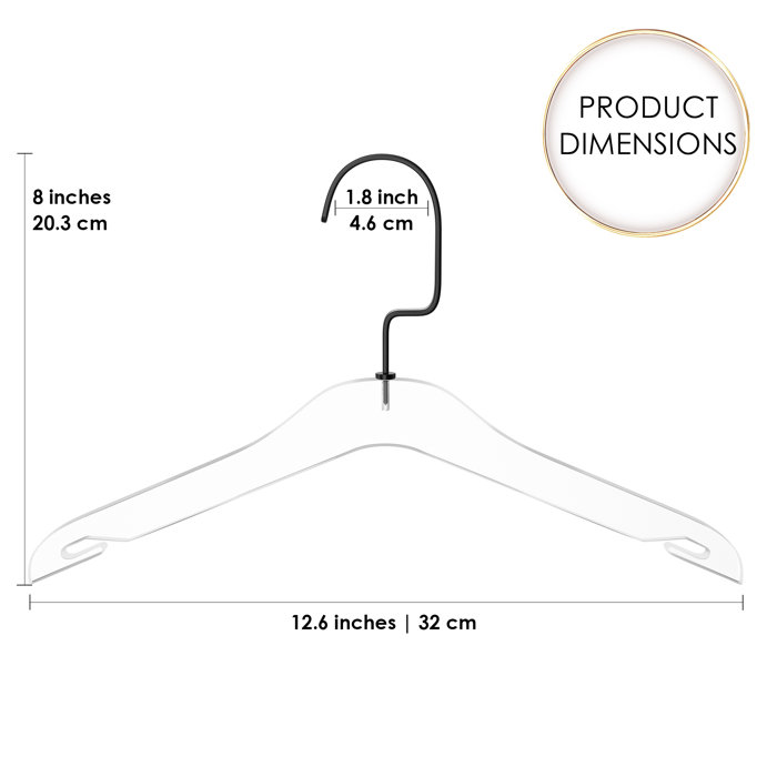 Rebrilliant Destainy Acrylic Clear Nursery, NonSlip Kids Hangers, Standard Hanger For Suit